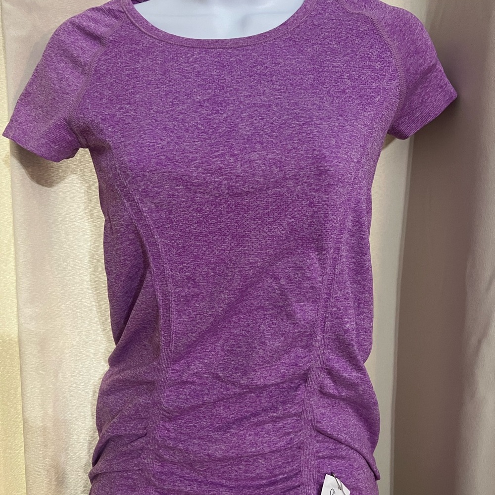 Athleta Heathered Purple Short Sleeve Tee